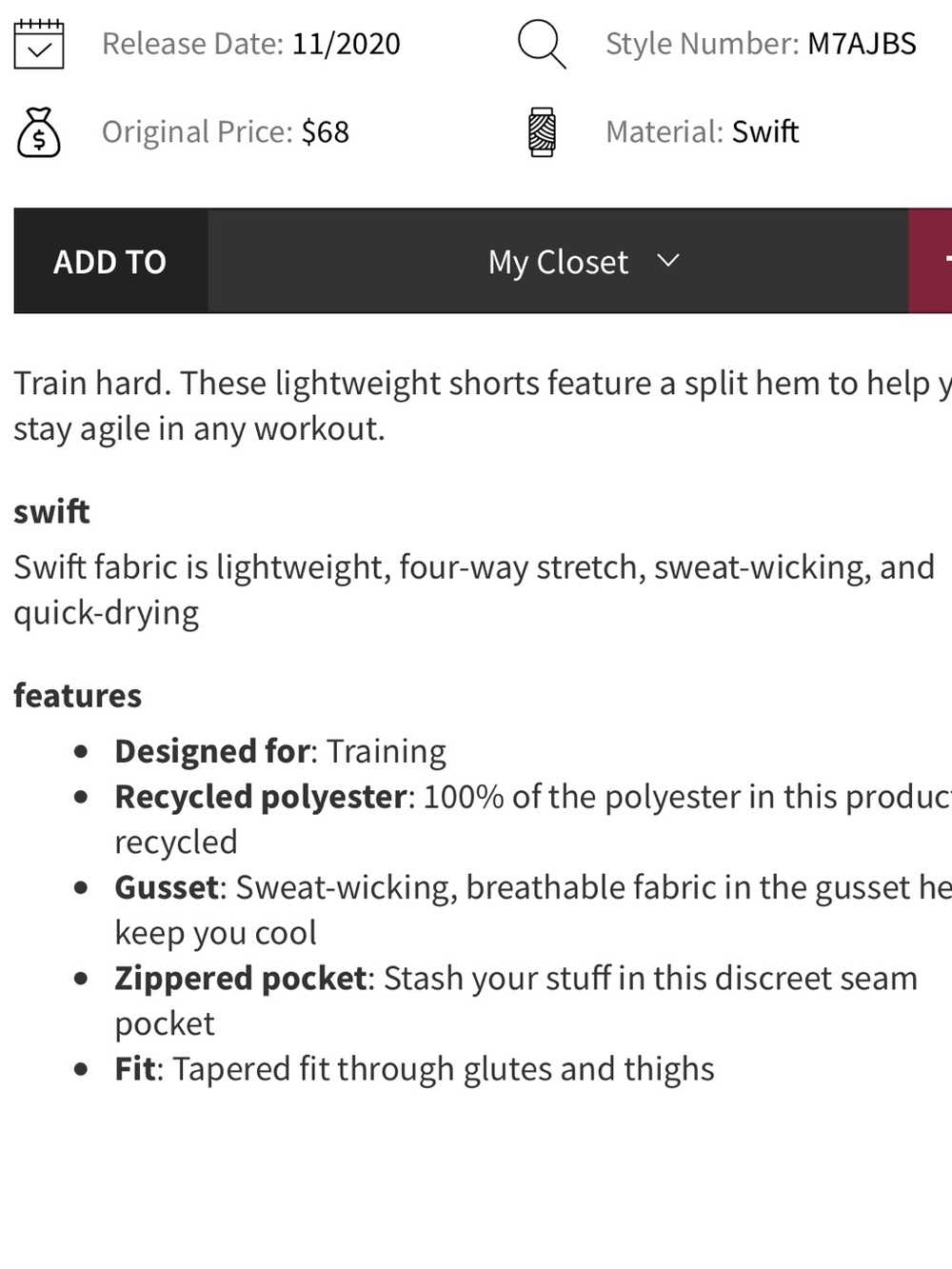 Lululemon T.H.E Short 9” Lineless NWOT - Picture 6 of 6